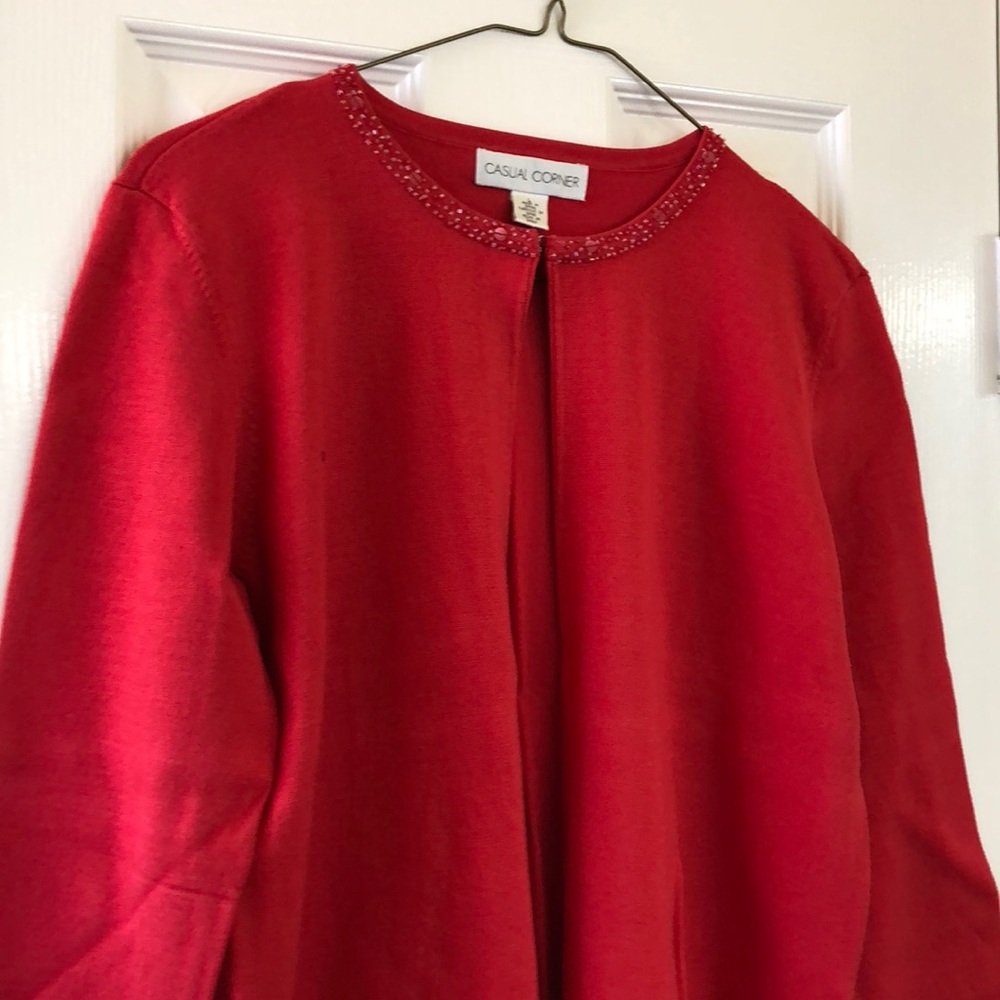 Deep orange jewel neck sweater - $6